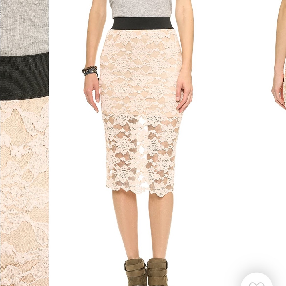 Midi lace skirt
